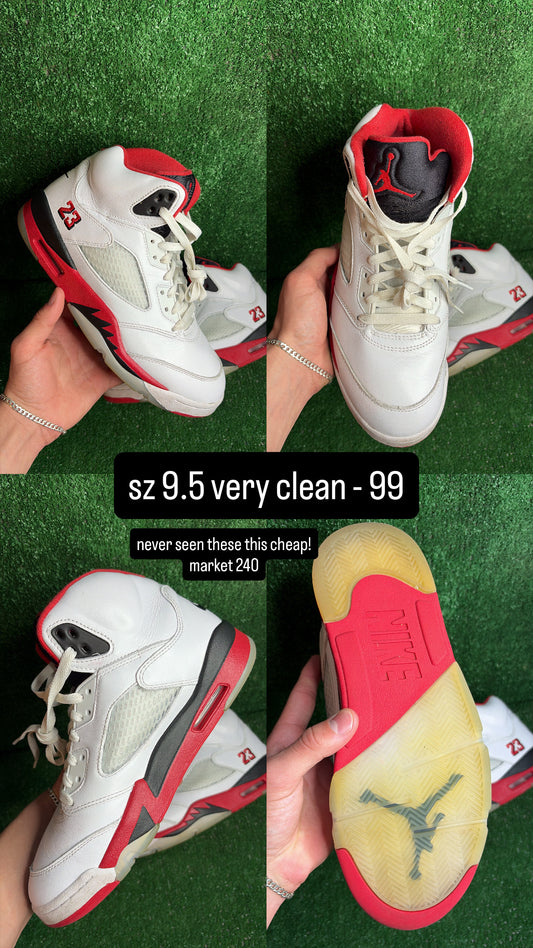 Jordan 5 Fire Red Size 9.5