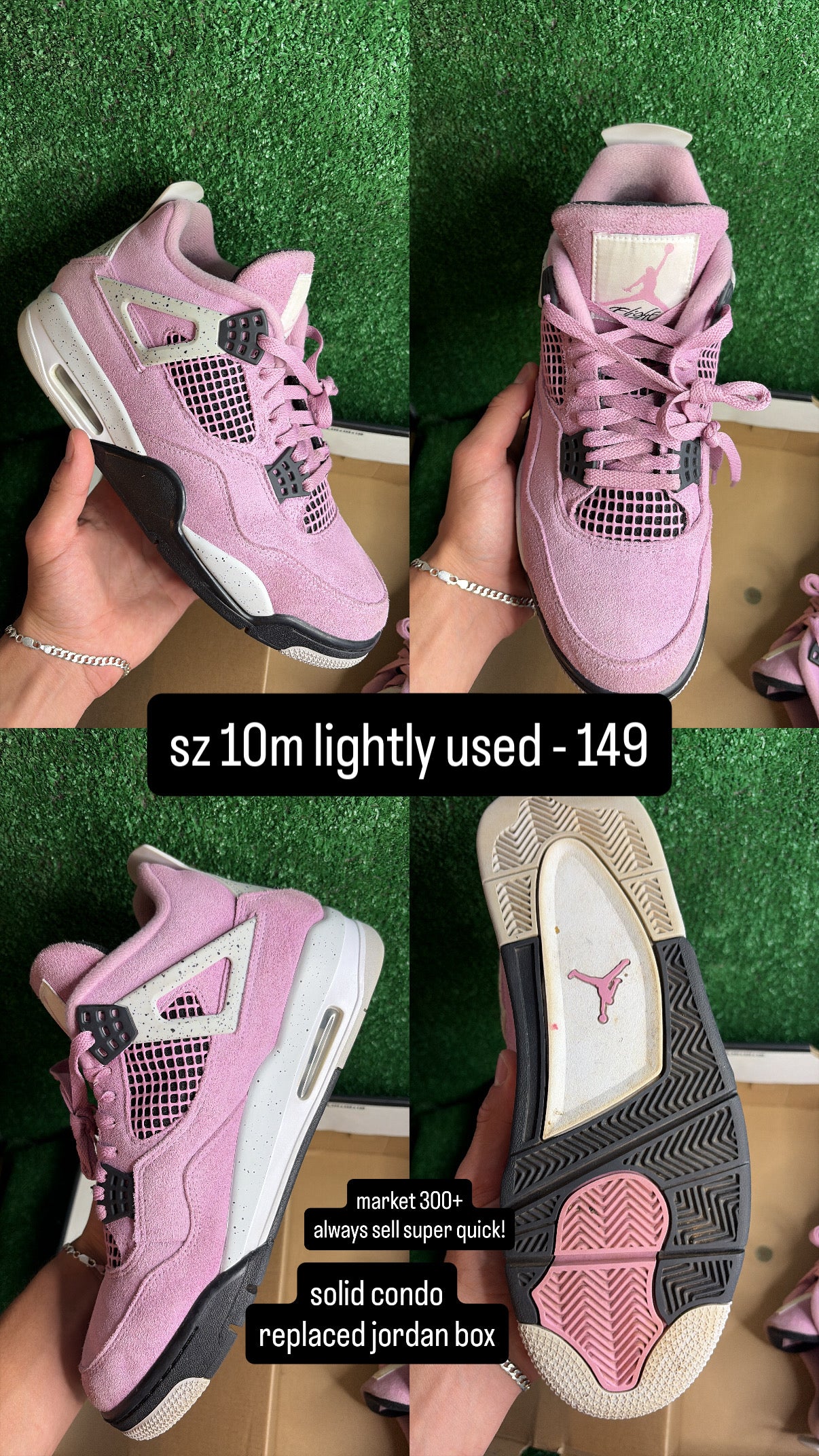 Jordan 4 Orchid Pink Size 10m