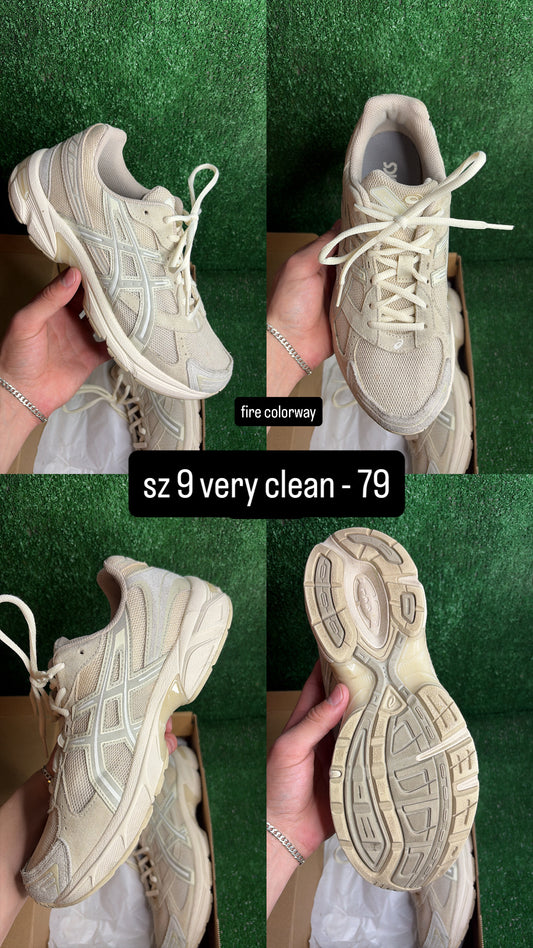 Asics 1130 Vanilla White Sage Tan Size 9