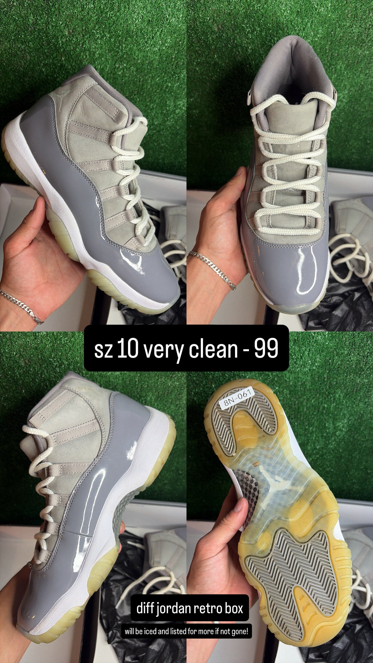 Jordan 11 Cool Grey Size 10