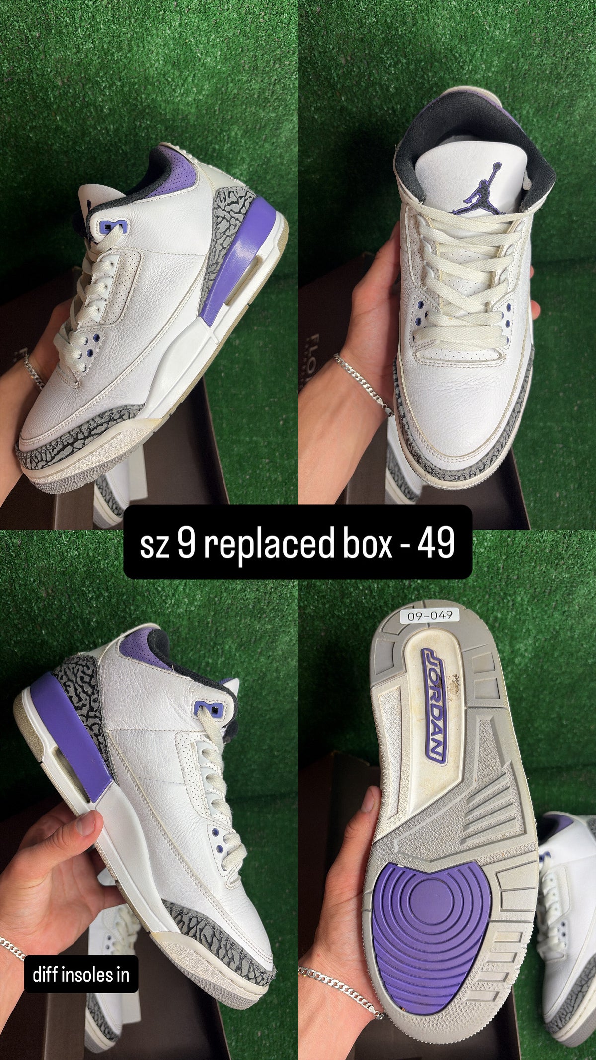 Jordan 3 Dark Iris Size 9