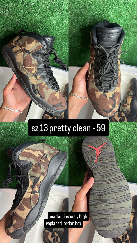 Jordan 10 Camo Size 13