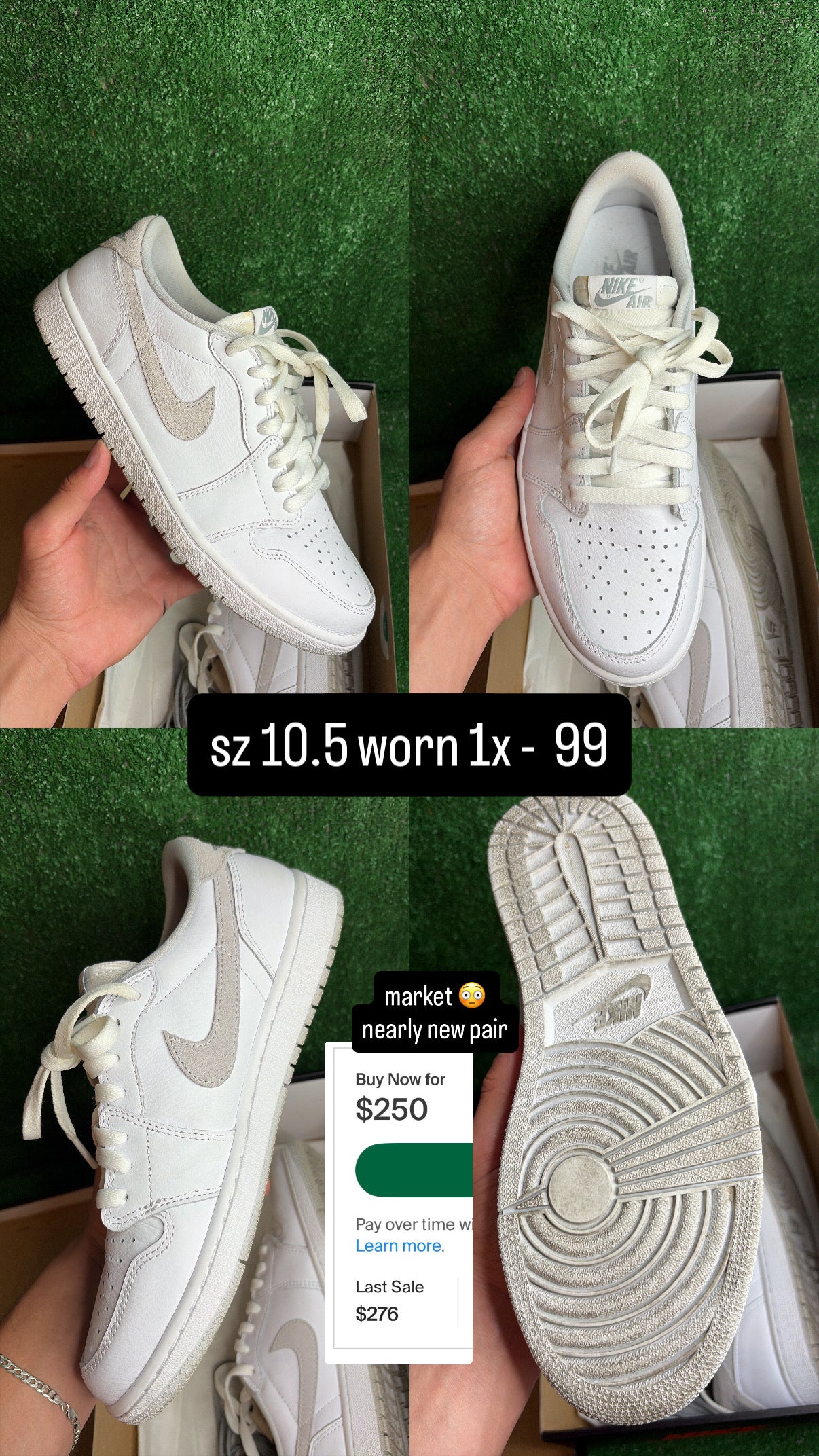Jordan 1 Low OG Neutral Grey Size 10.5