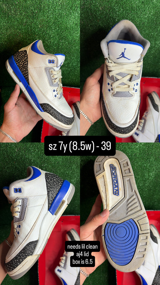 Jordan 3 Racer Blue Size 7y (8.5w)