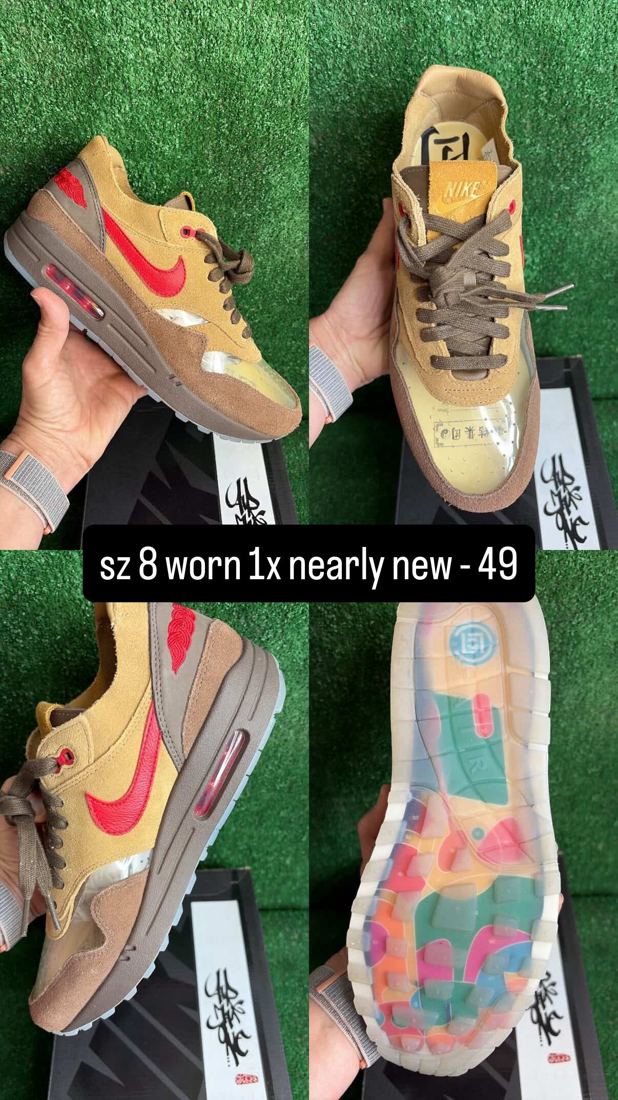 Nike Air Max 1 Clot Kiss of Death CHA Size 8