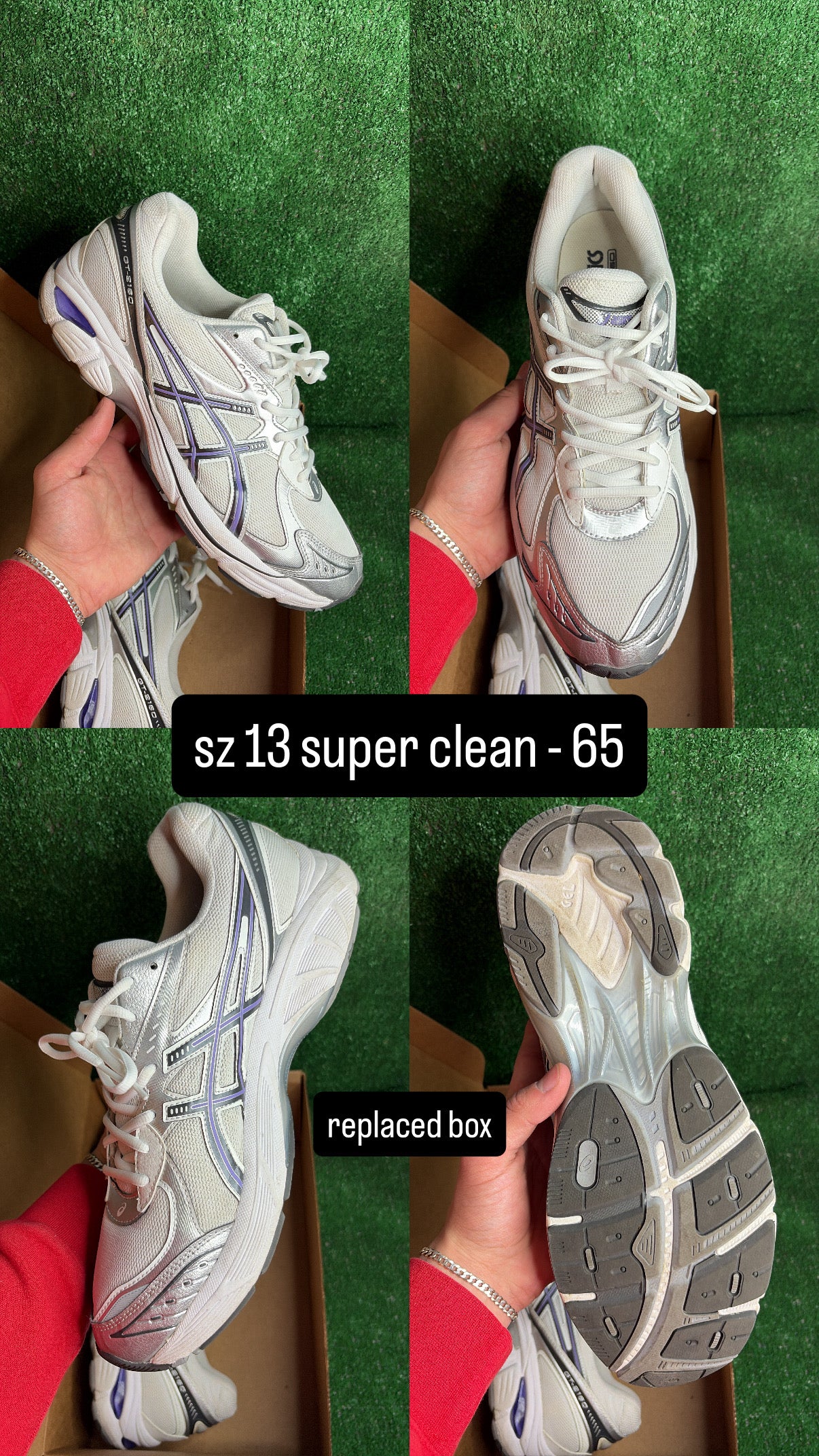 Asics 2160 White Purple Silver Size 13