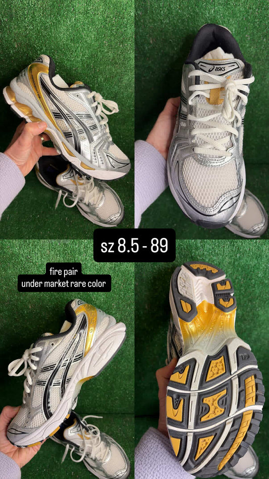 Asics Kayano 14 Gold / Silver Size 8.5