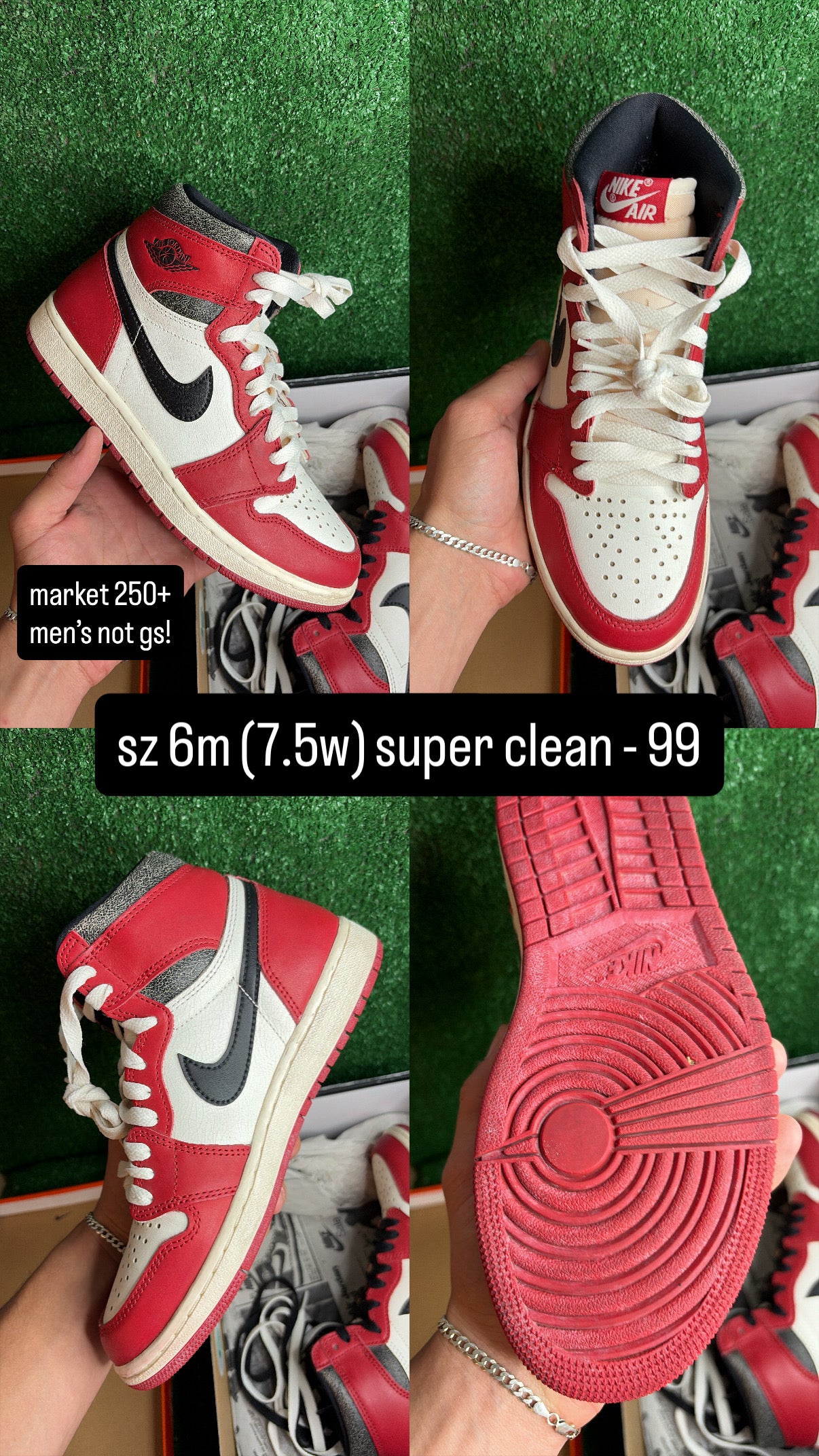 Jordan 1 High Chicago Lost & Found Size 6m (7.5w)