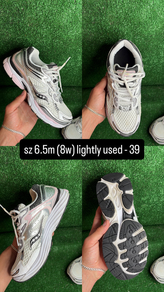 Saucony Omni 9 Pink White Metallic Silver Size 6.5m (8w)
