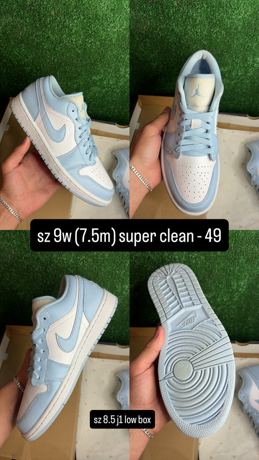 Jordan 1 Low Ice Blue Size 7.5m (9w)