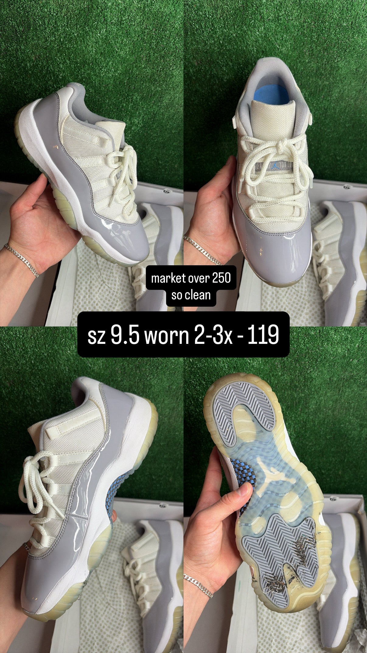 Jordan 11 Low Cement Grey Size 9.5