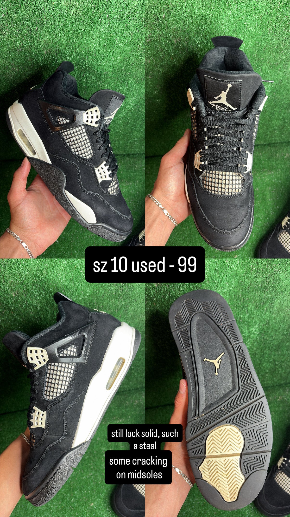 Jordan 4 White Thunder Size 10