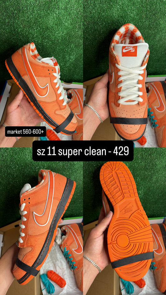 Nike Dunk Low SB Orange Lobster Size 11