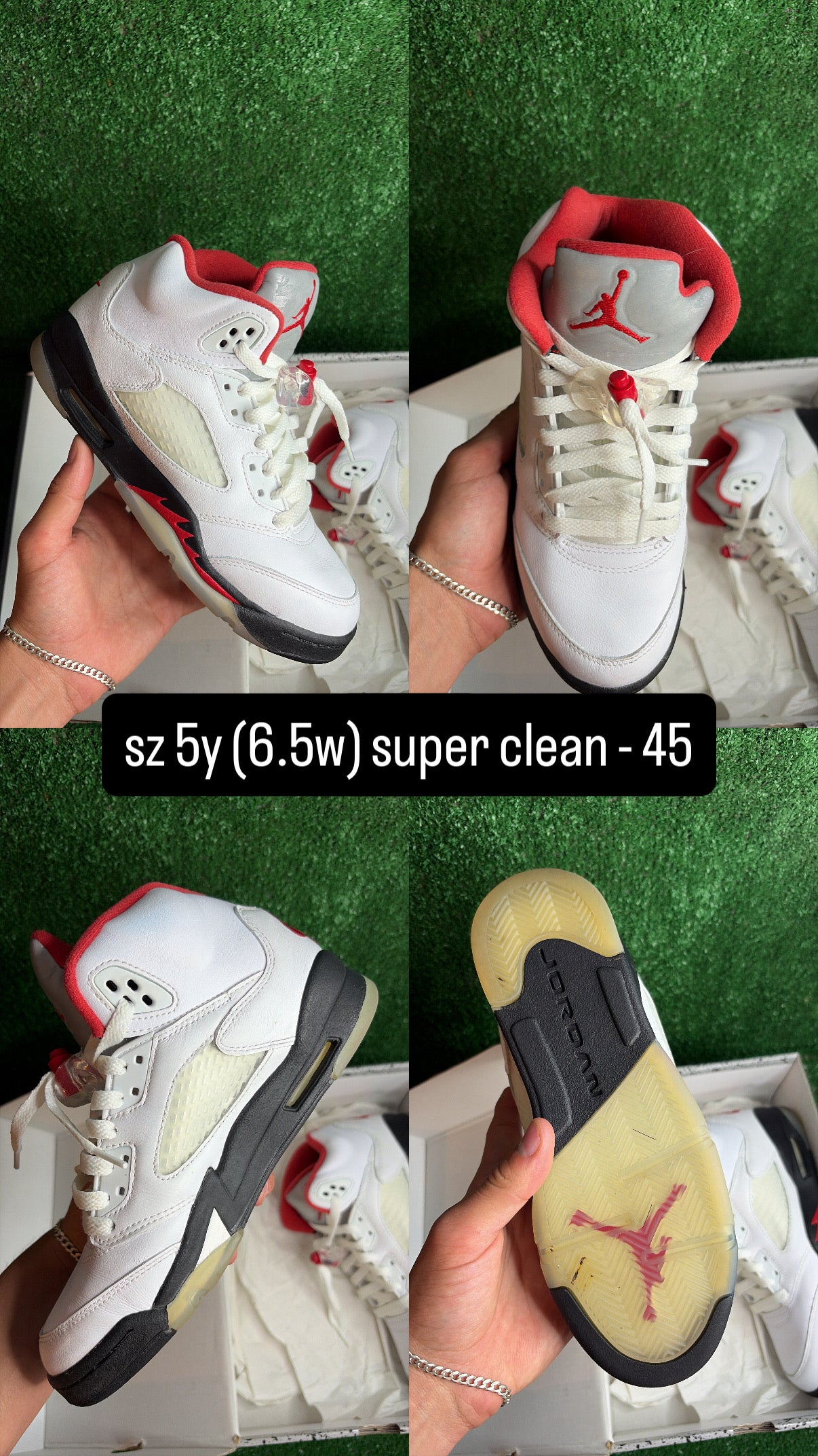 Jordan 5 Fire Red Size 5y (6.5w)