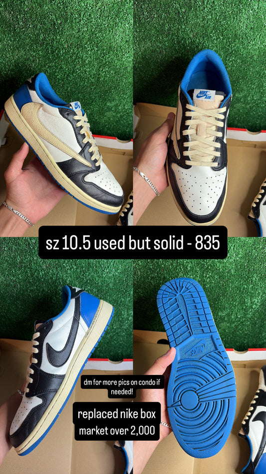 Jordan 1 Low Travis Scott Fragment Size 10.5