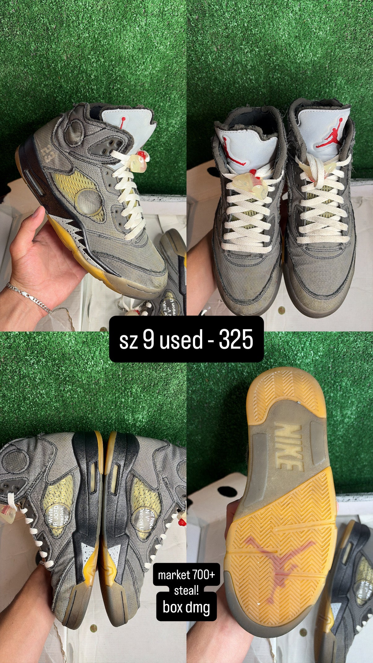 Jordan 5 Off White Muslin Size 9
