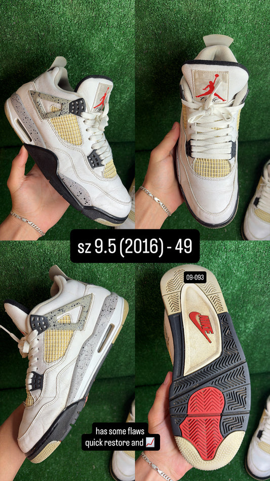 Jordan 4 White Cement (2016) Size 9.5