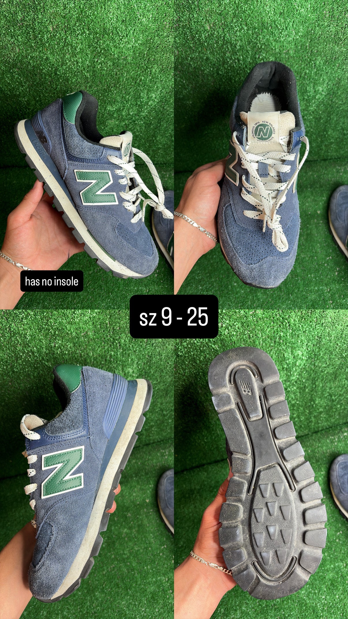 New Balance 574 Rugged Navy Green Size 9
