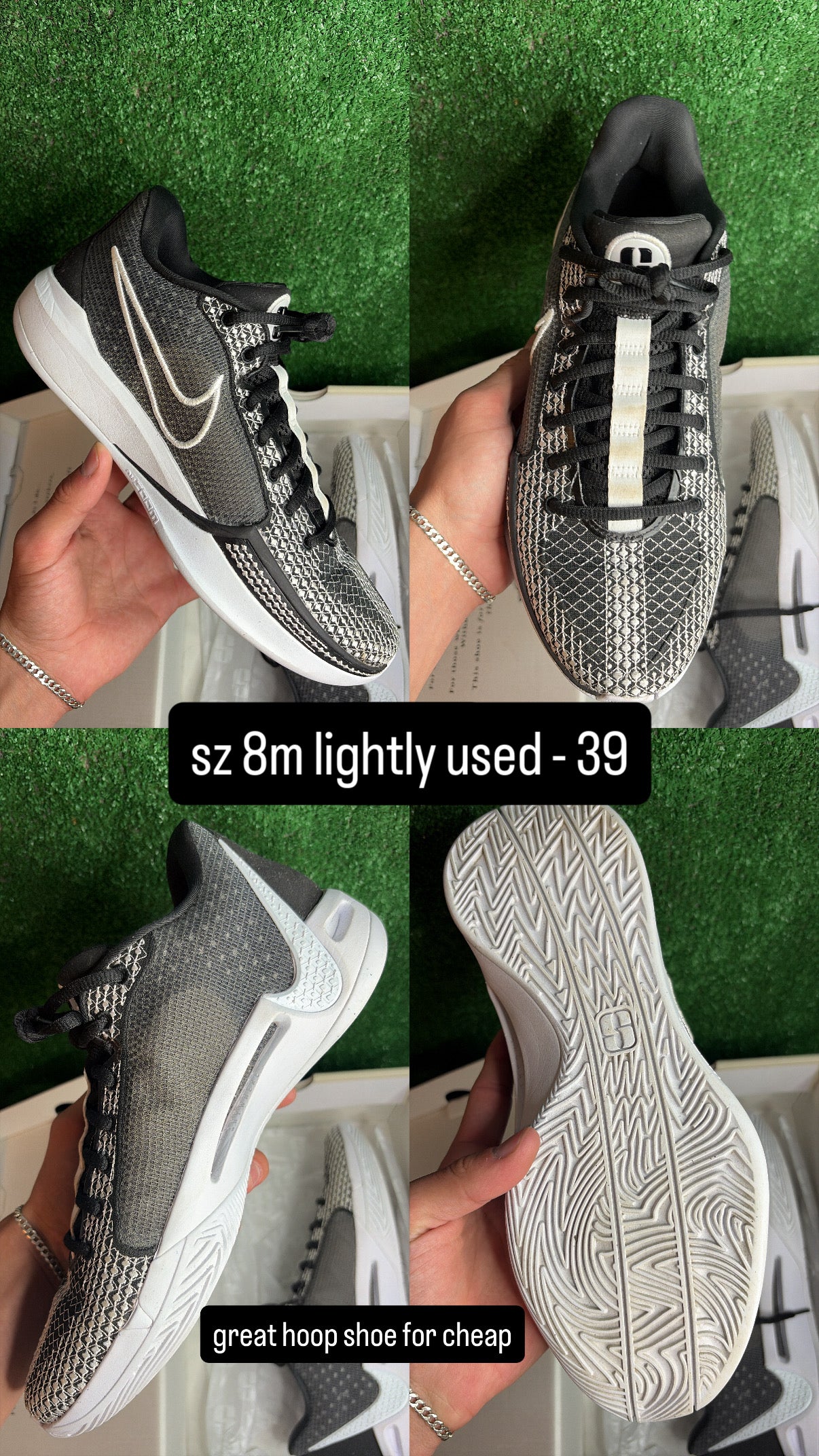Nike Sabrina 1 TB Black White Size 8