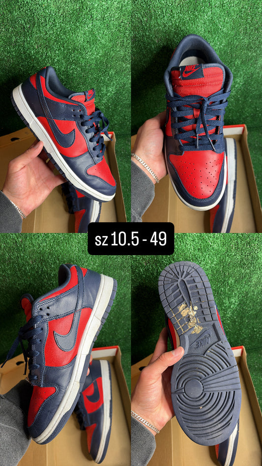 Dunk Low Navy / Red Size 10.5