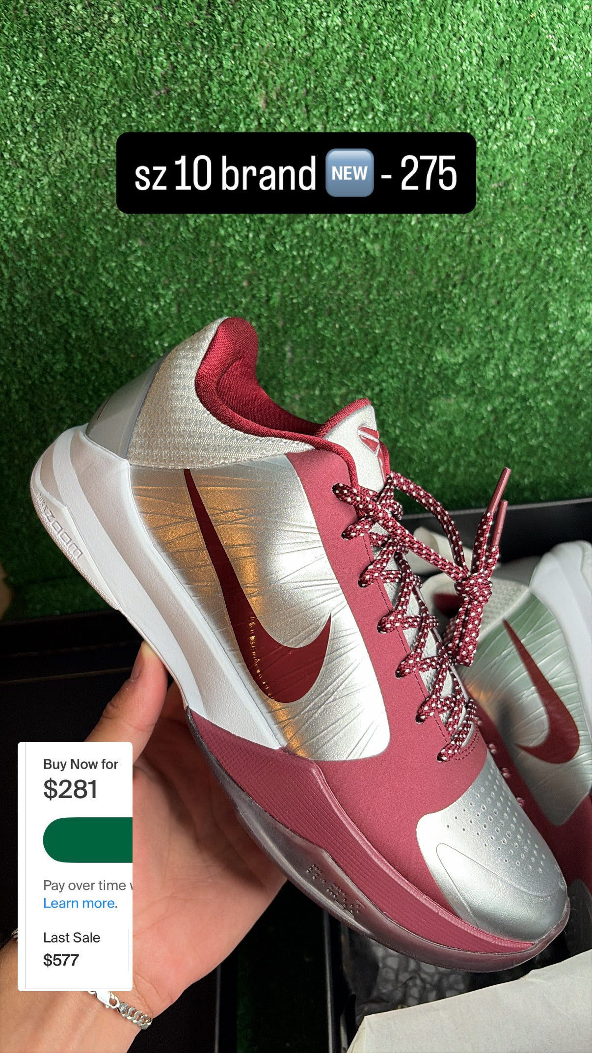 Kobe 5 Protro Lower Merion Aces Away Size 10