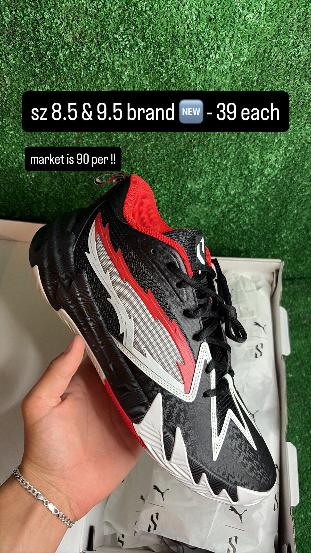 Puma Scoot Black Red Size 8.5 & Size 9.5
