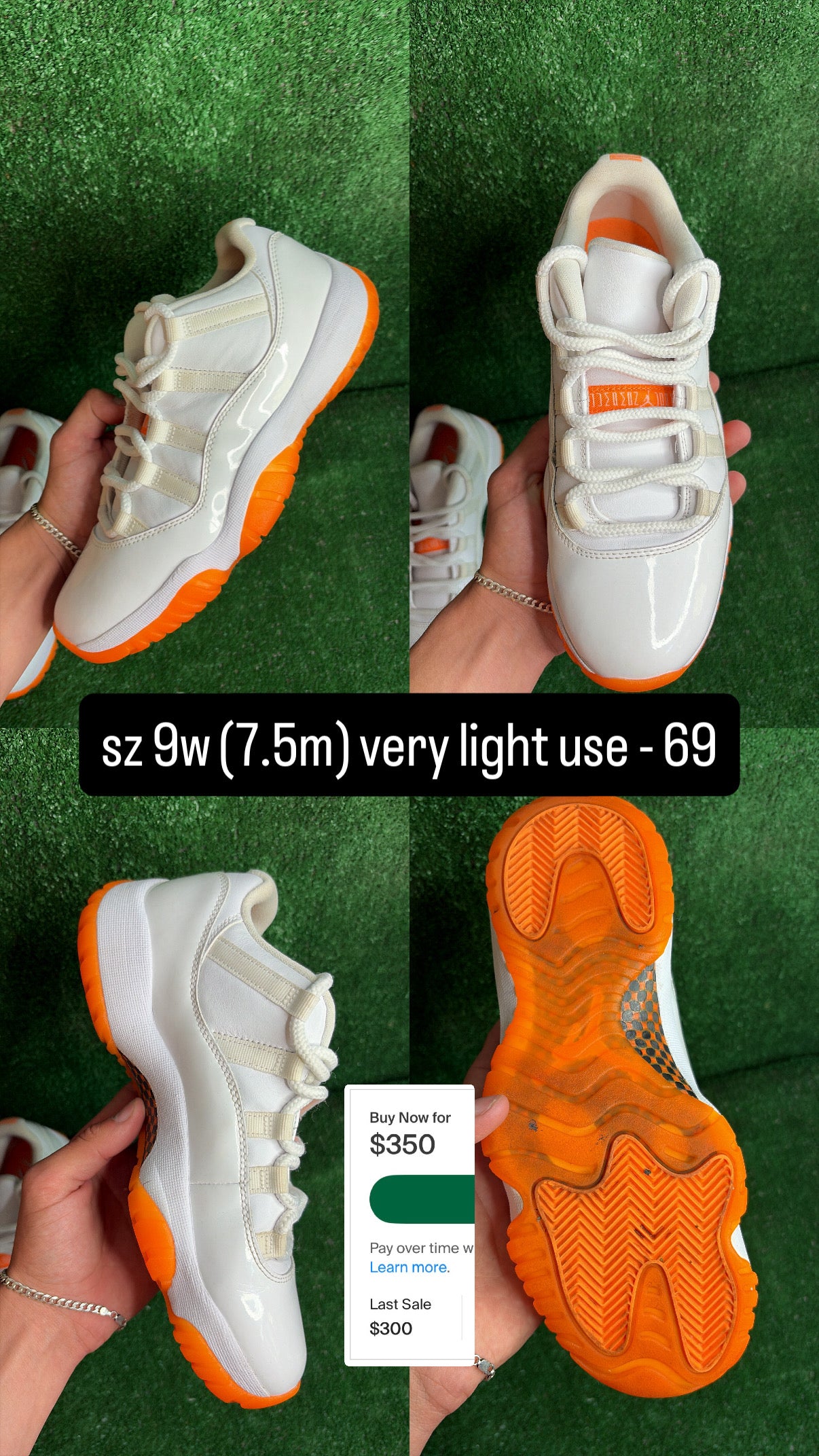 Jordan 11 Low Citrus Size 7.5m (9w)