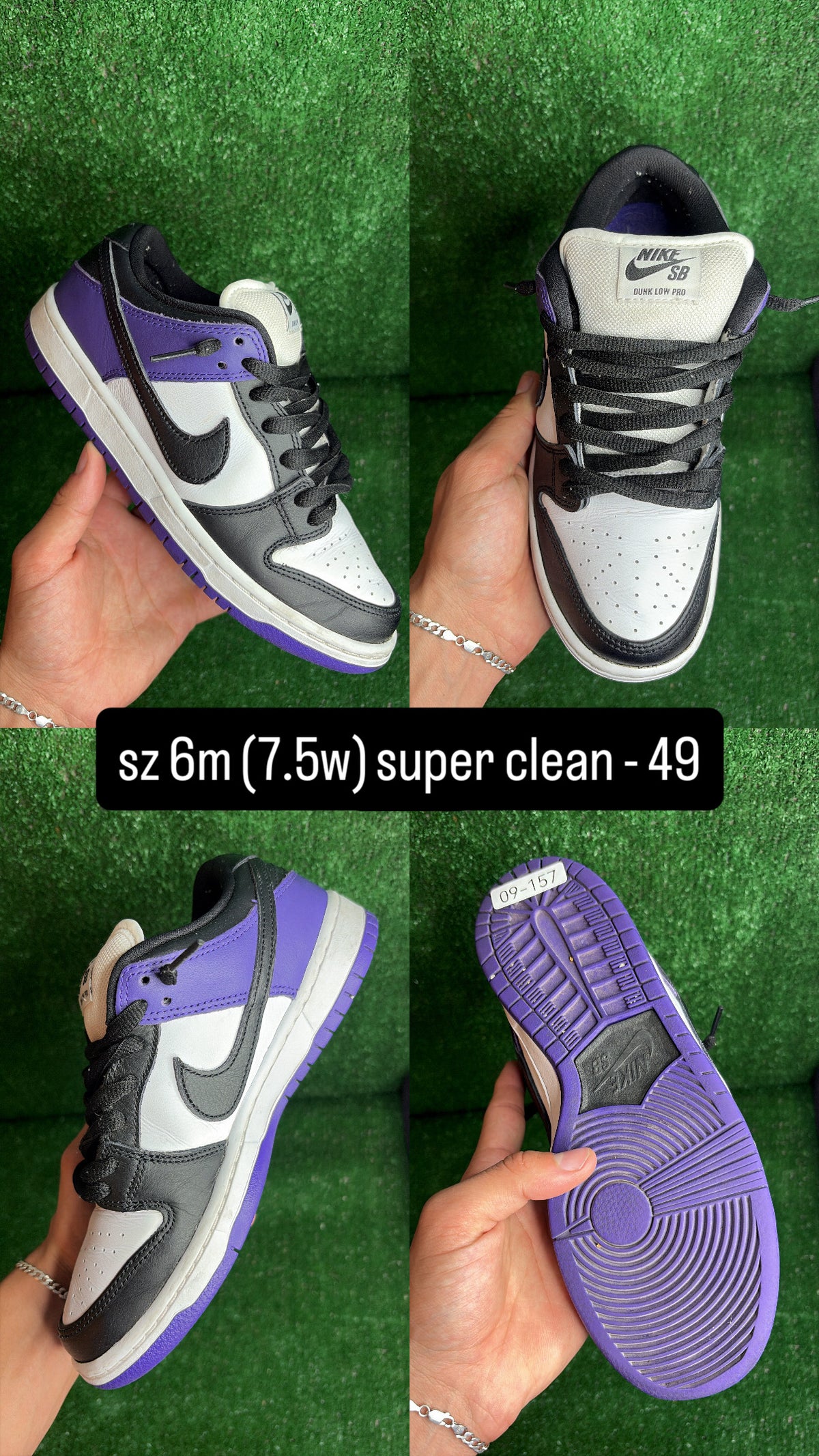 Nike Dunk Low SB Court Purple Size 6m (7.5w)