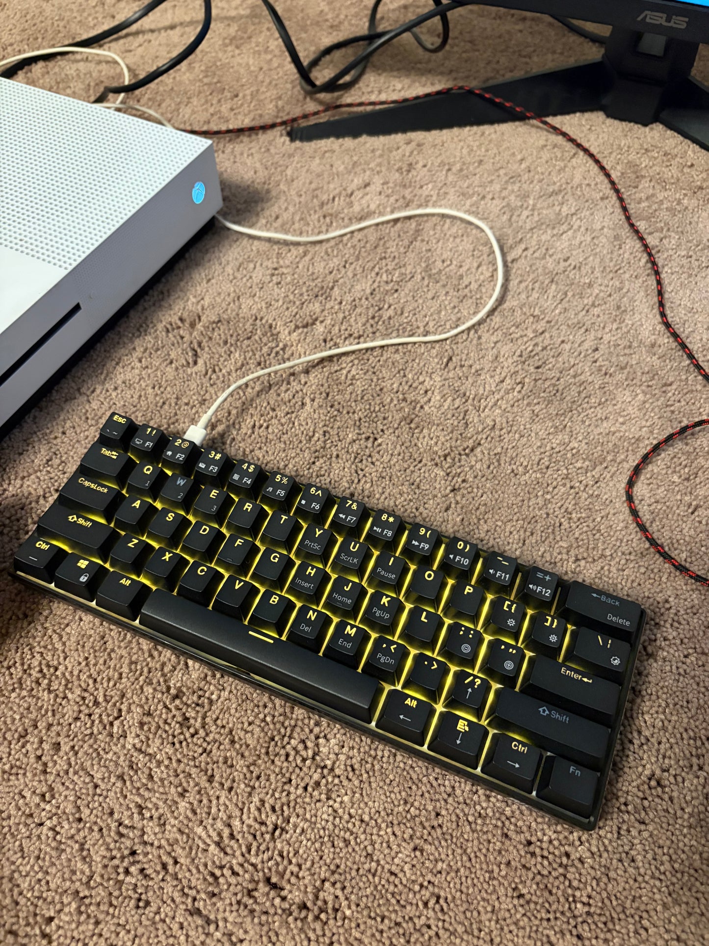 Black RGB 60% Gaming Keyboard (USBC Cord not included)
