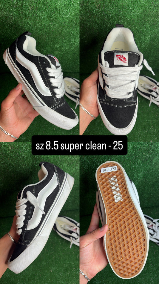 Vans Knu Skool Black White Size 8.5