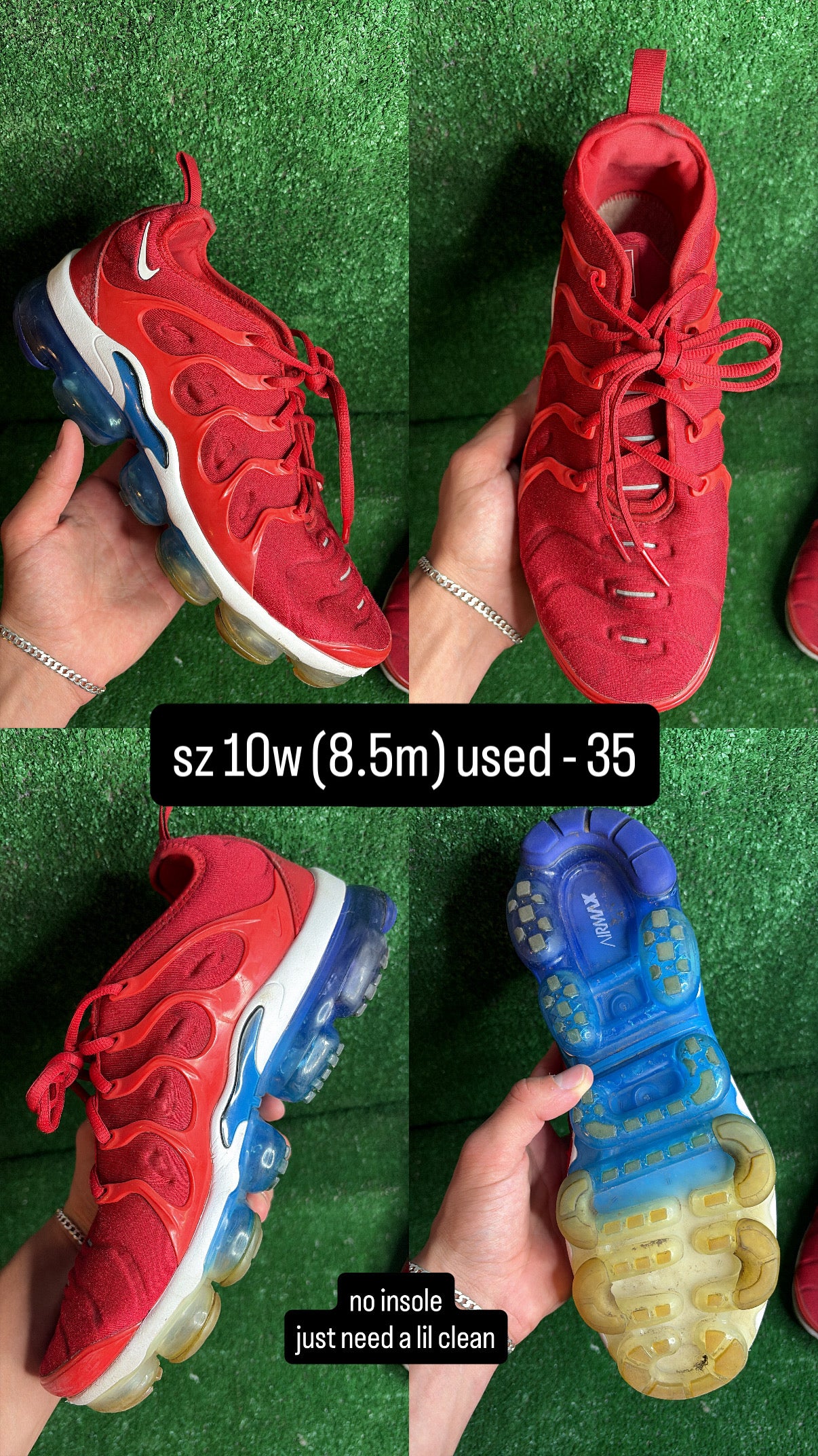 Nike Vapormax Plus Red Blue Size 8.5m