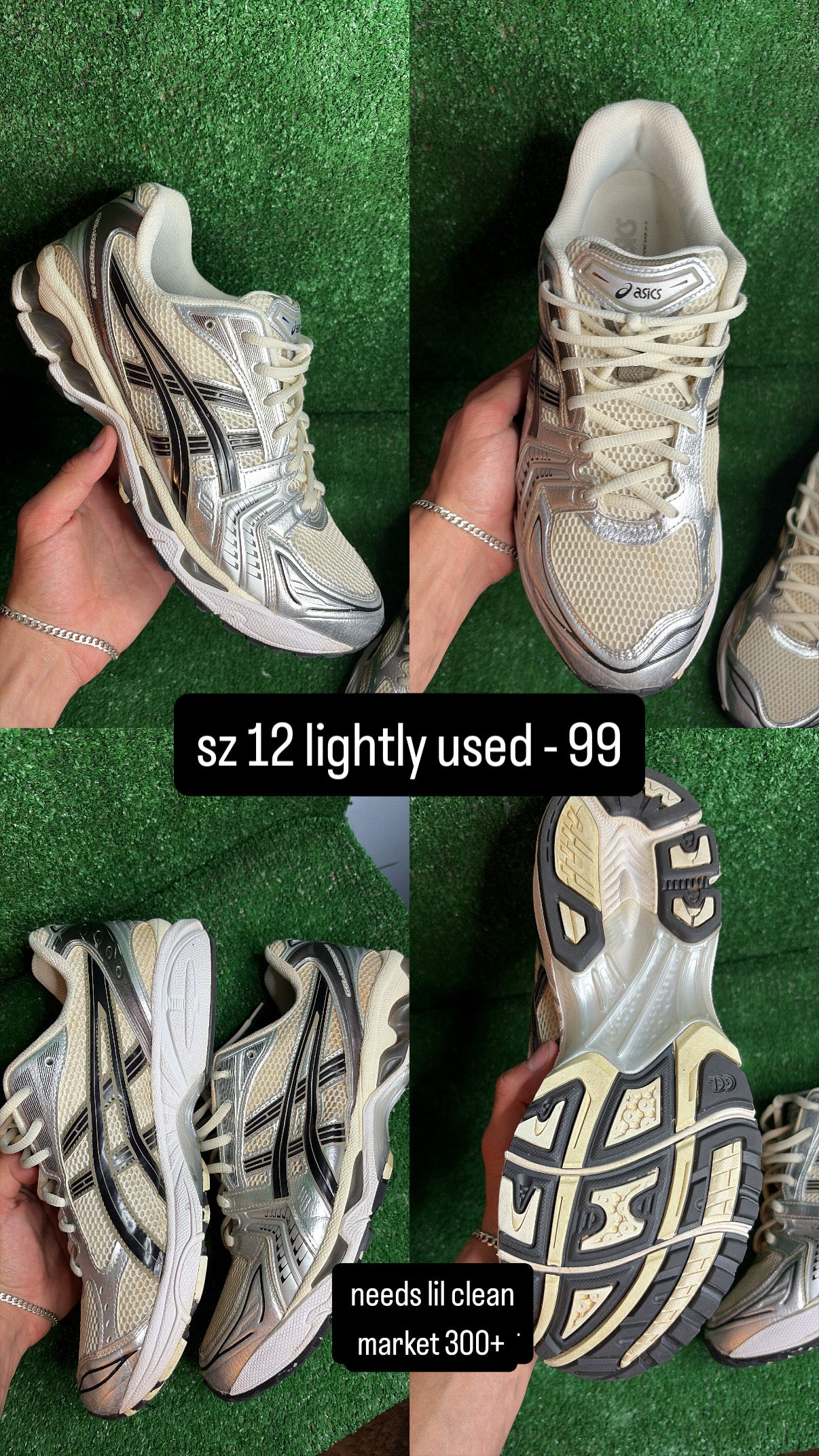 Asics Gel Kayano 14 Black Metallic Plum Size 12