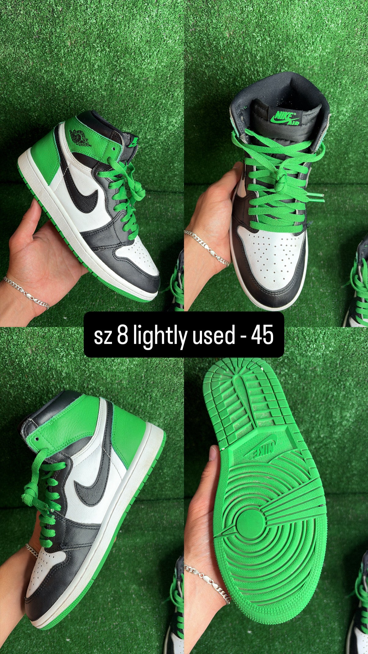 Jordan 1 Lucky Green Size 8