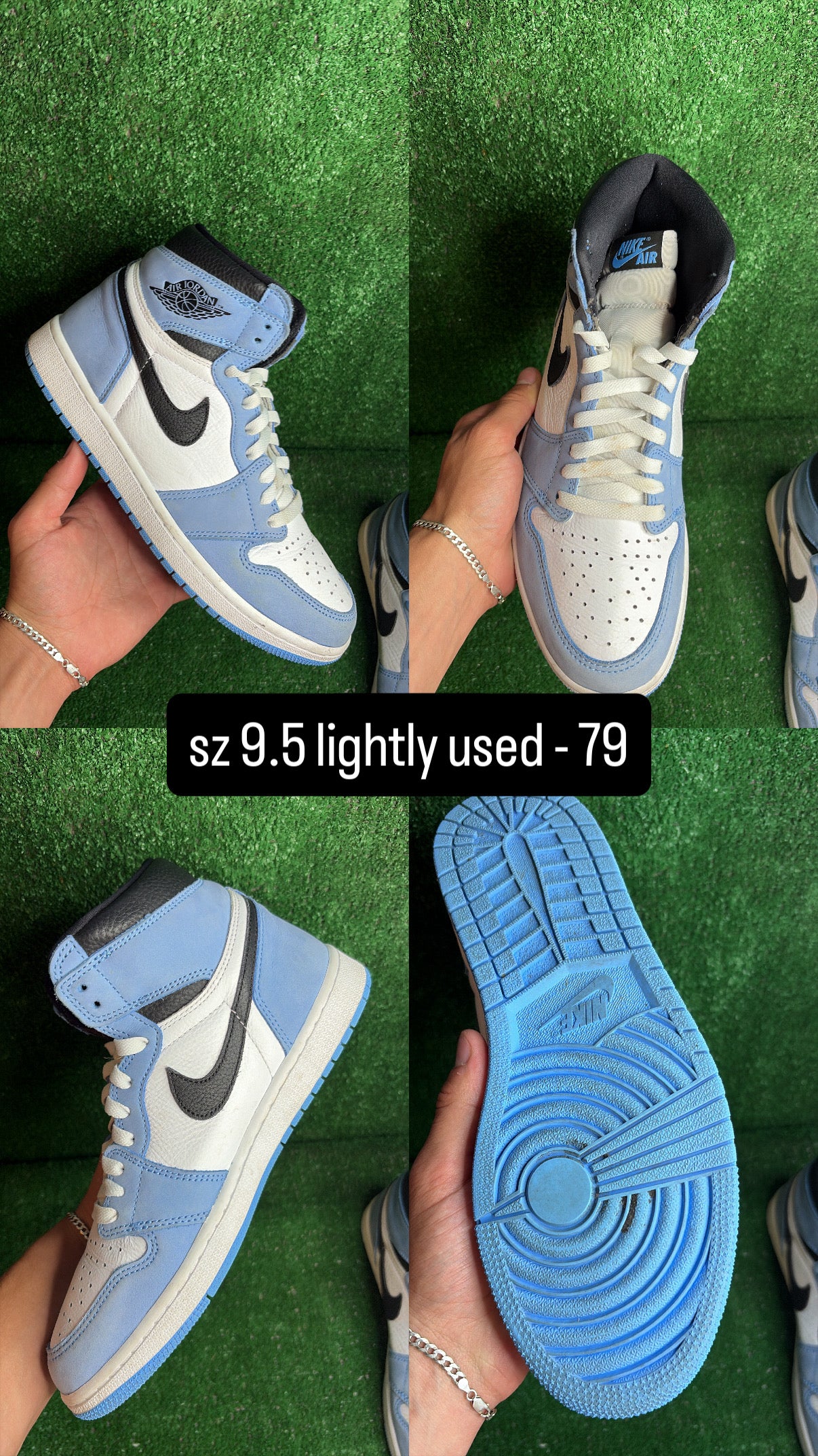 Jordan 1 High University Blue Size 9.5