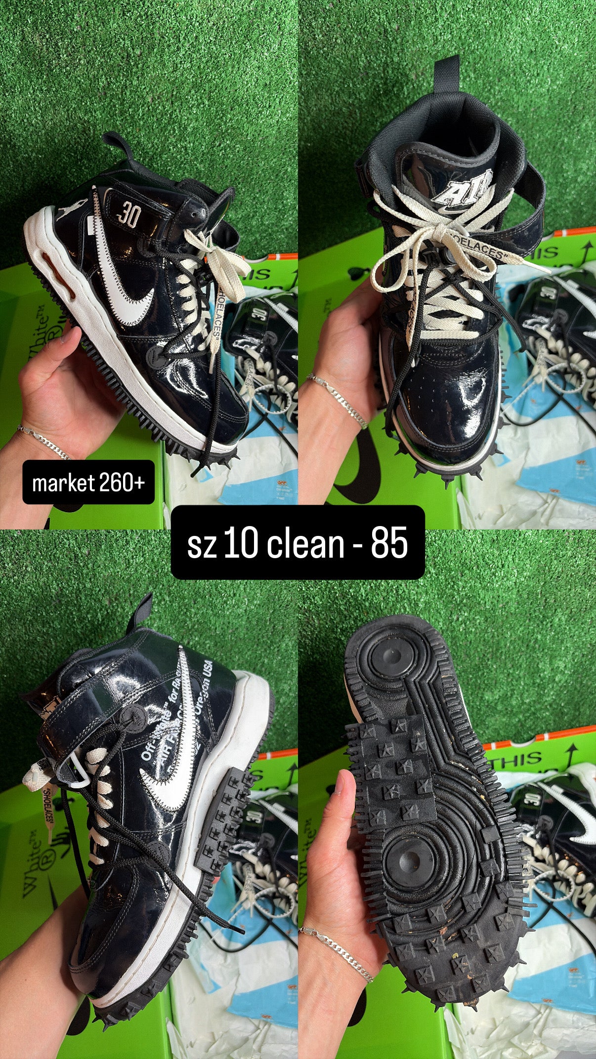 Nike Air Force 1 Mid Off White Seed Size 10