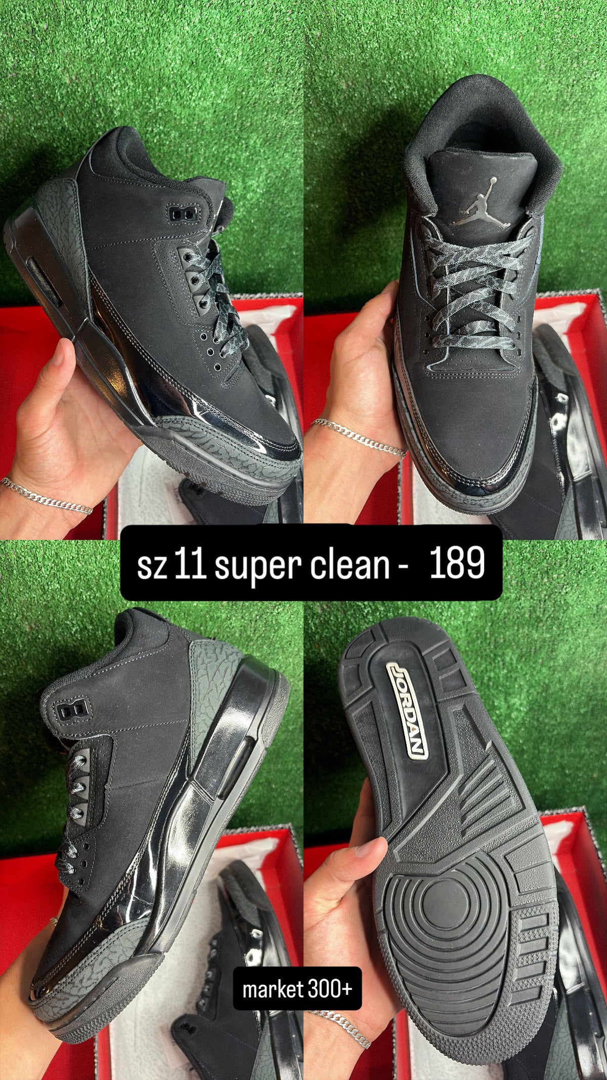 Jordan 3 Black Cat Size 11
