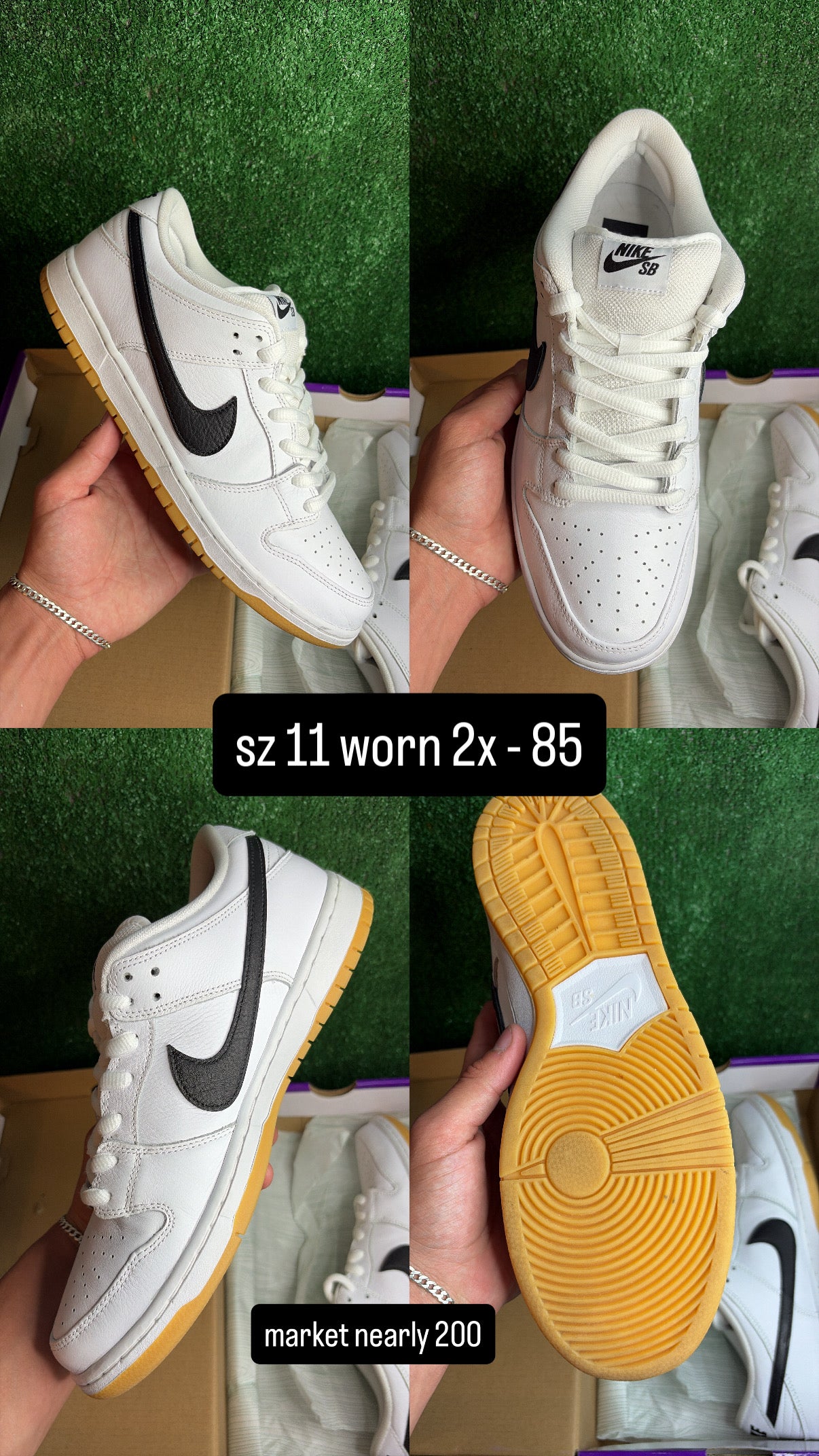 Nike Dunk Low SB White Gum Size 11