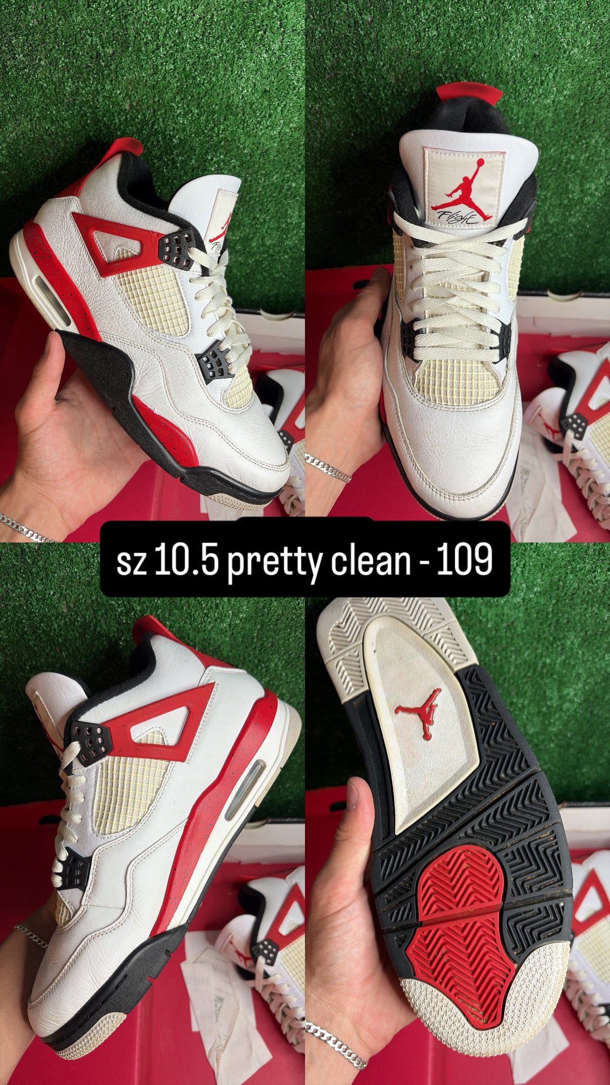 Jordan 4 Red Cement Size 10.5