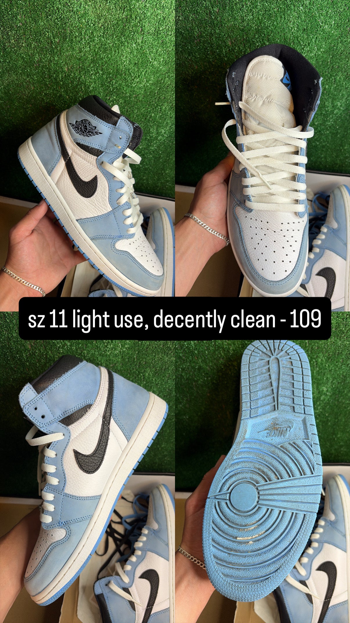 Jordan 1 High University Blue Size 11