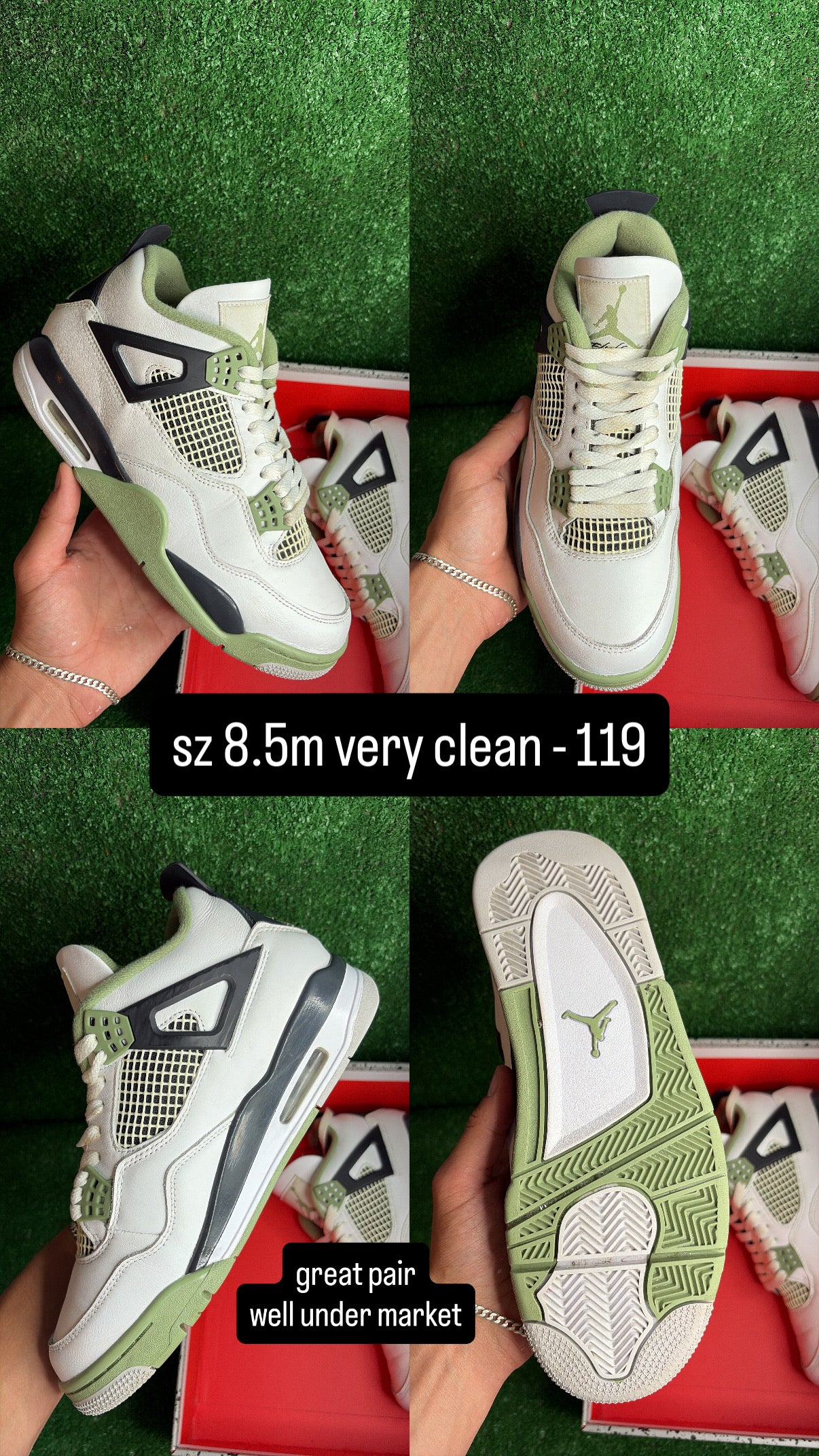 Jordan 4 Seafoam Size 8.5m