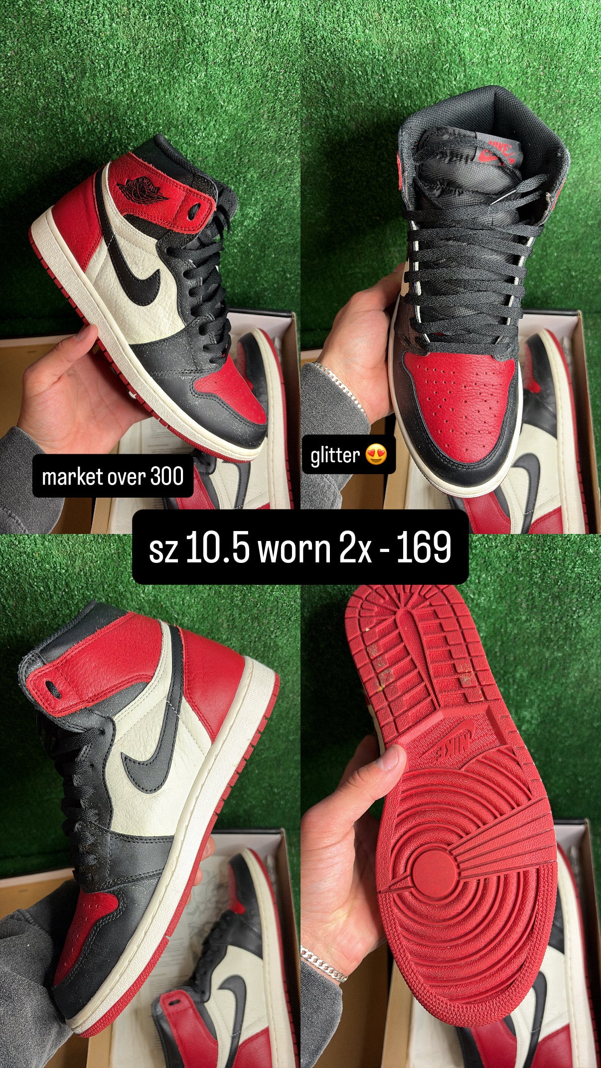 Jordan 1 High Bred Toe Size 10.5