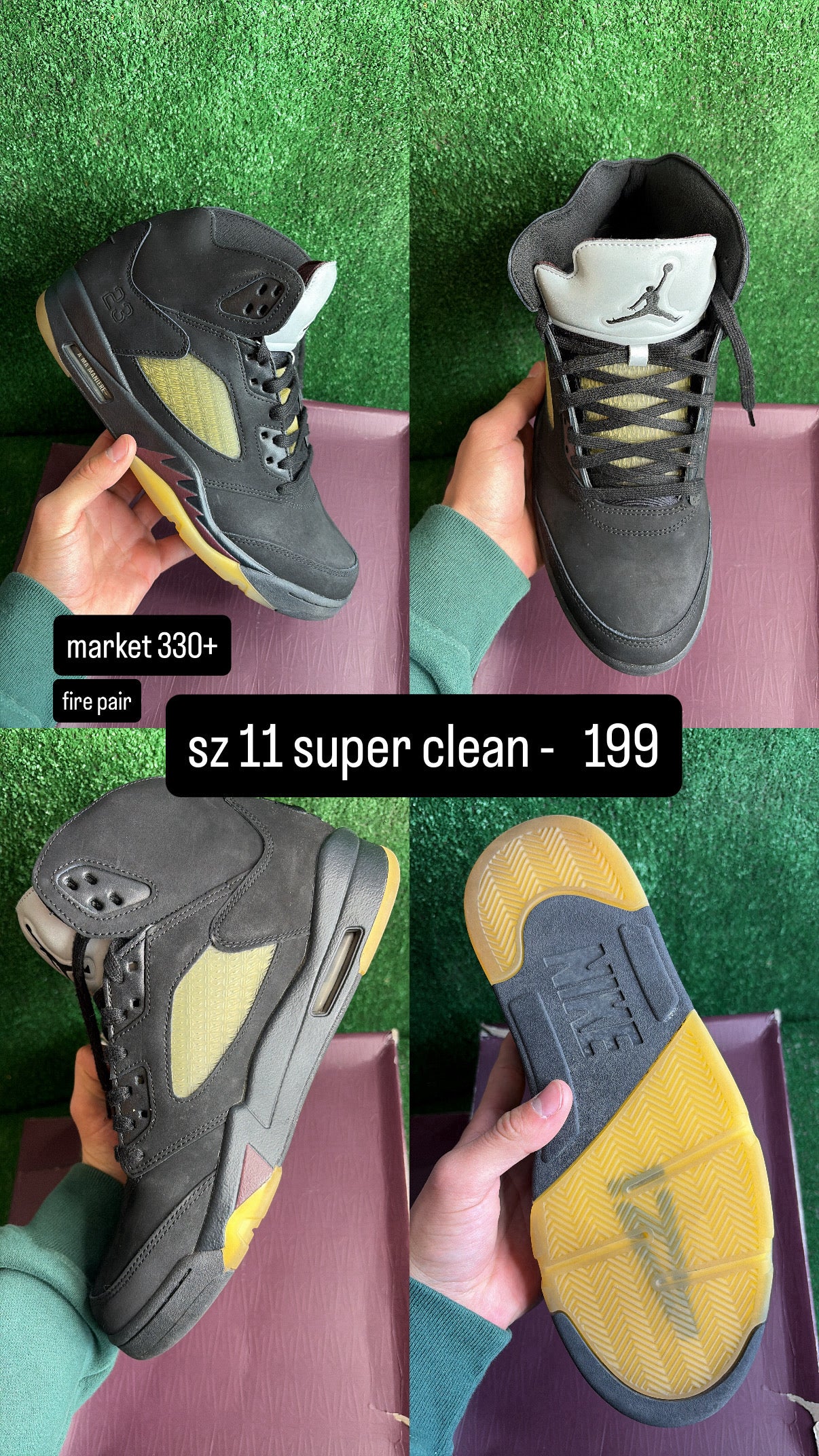 Jordan 5 A Ma Maniere Black Dusk Size 11