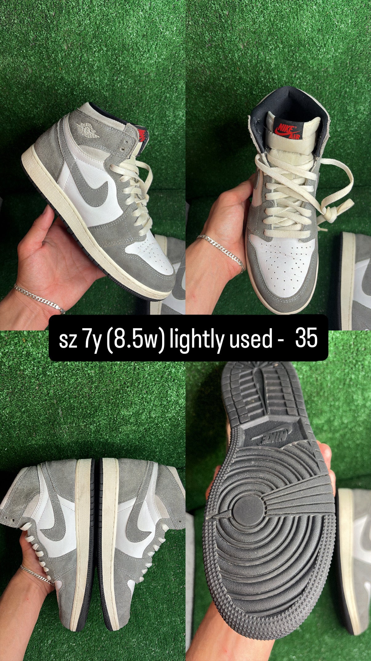 Jordan 1 High Washed Black Size 7y (8.5w)