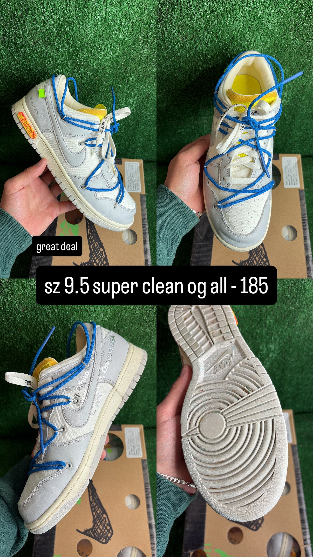 Nike Dunk Low Off White Lot 10 Size 9.5