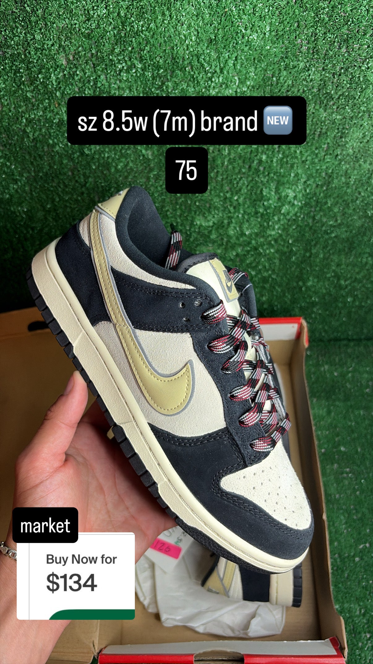 Dunk Low Black Team Gold Suede Size 7m (8.5w)