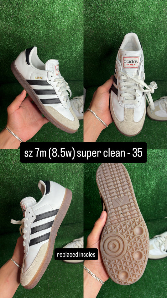 Adidas Samba Black White Size 7m (8.5w)