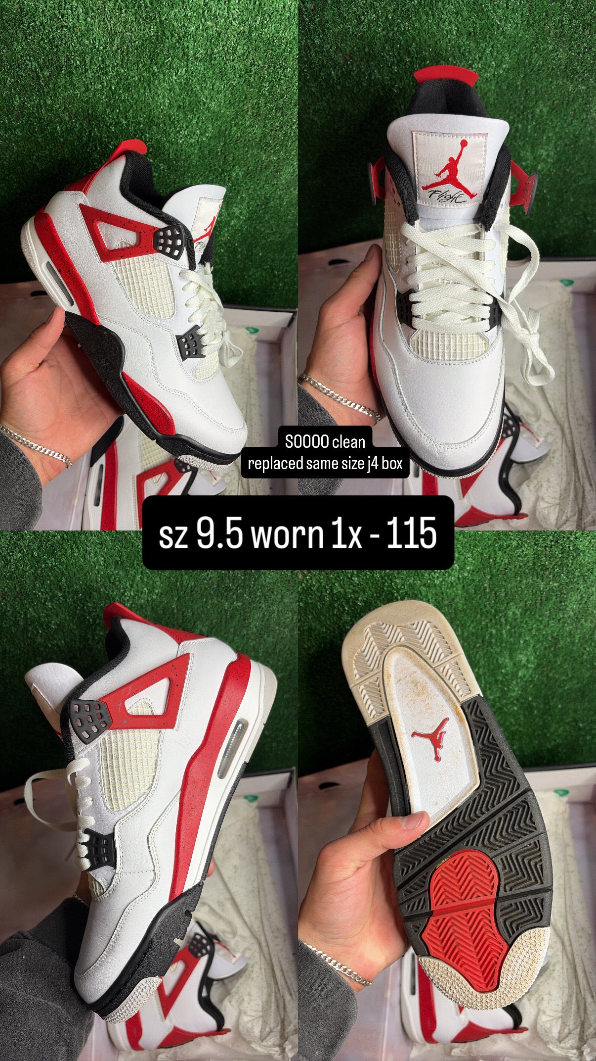 Jordan 4 Red Cement Size 9.5