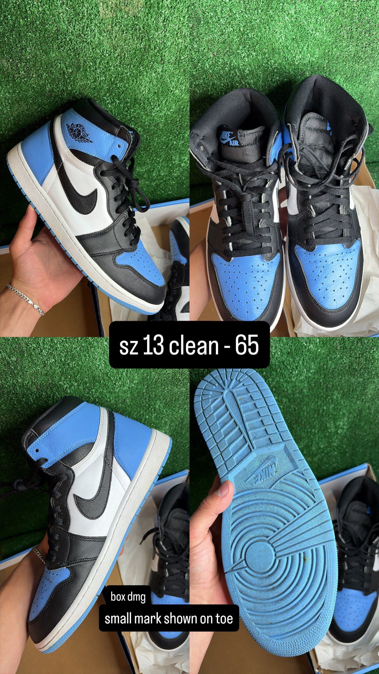 Jordan 1 UNC Toe Size 13