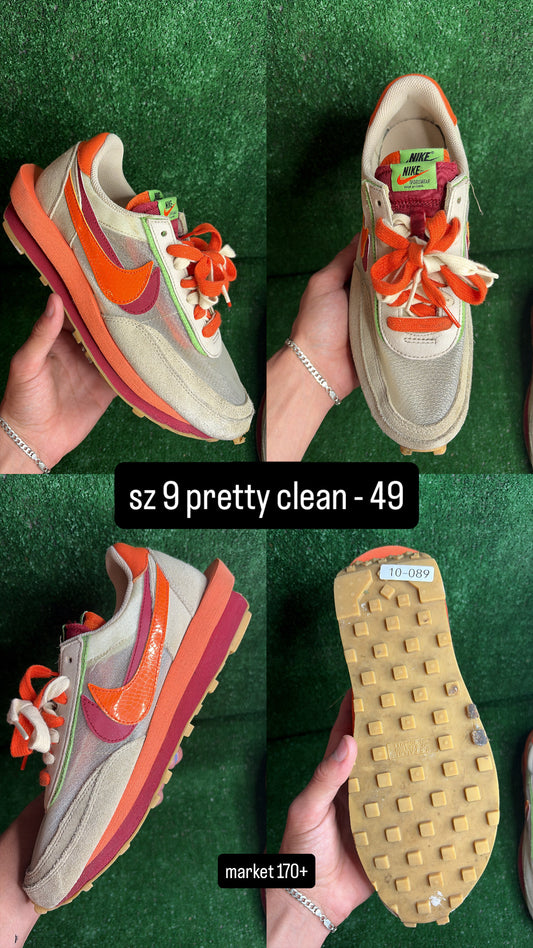 Nike Sacai LD Waffle Clot Orange Size 9