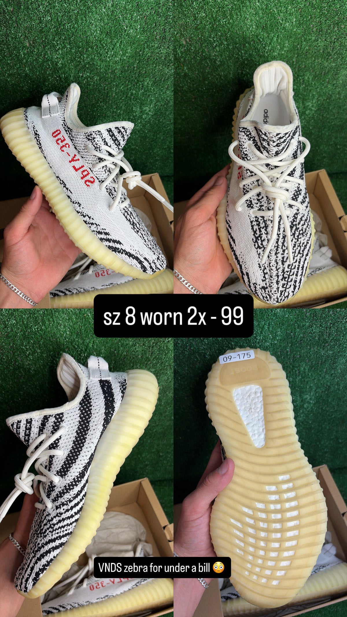 Yeezy 350 Boost V2 Zebra Size 8
